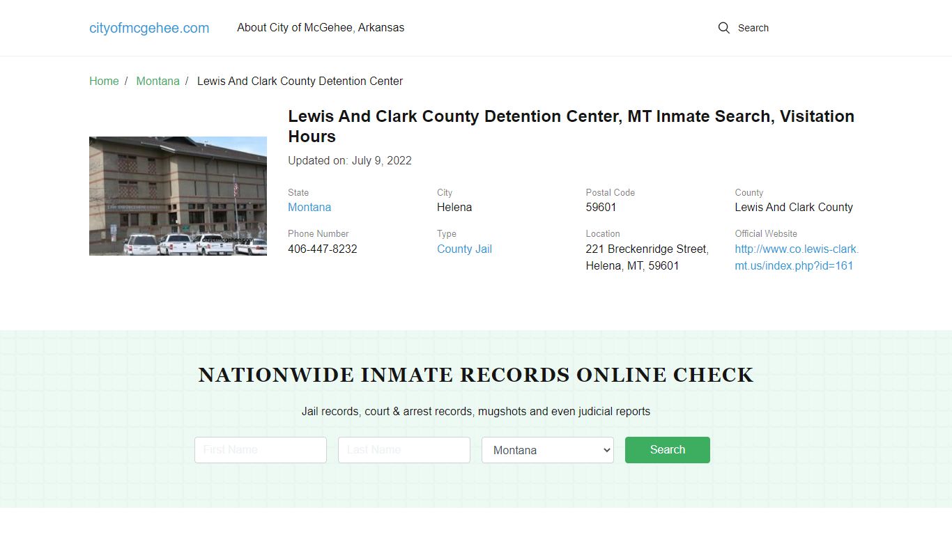 Lewis And Clark County Detention Center - cityofmcgehee.com