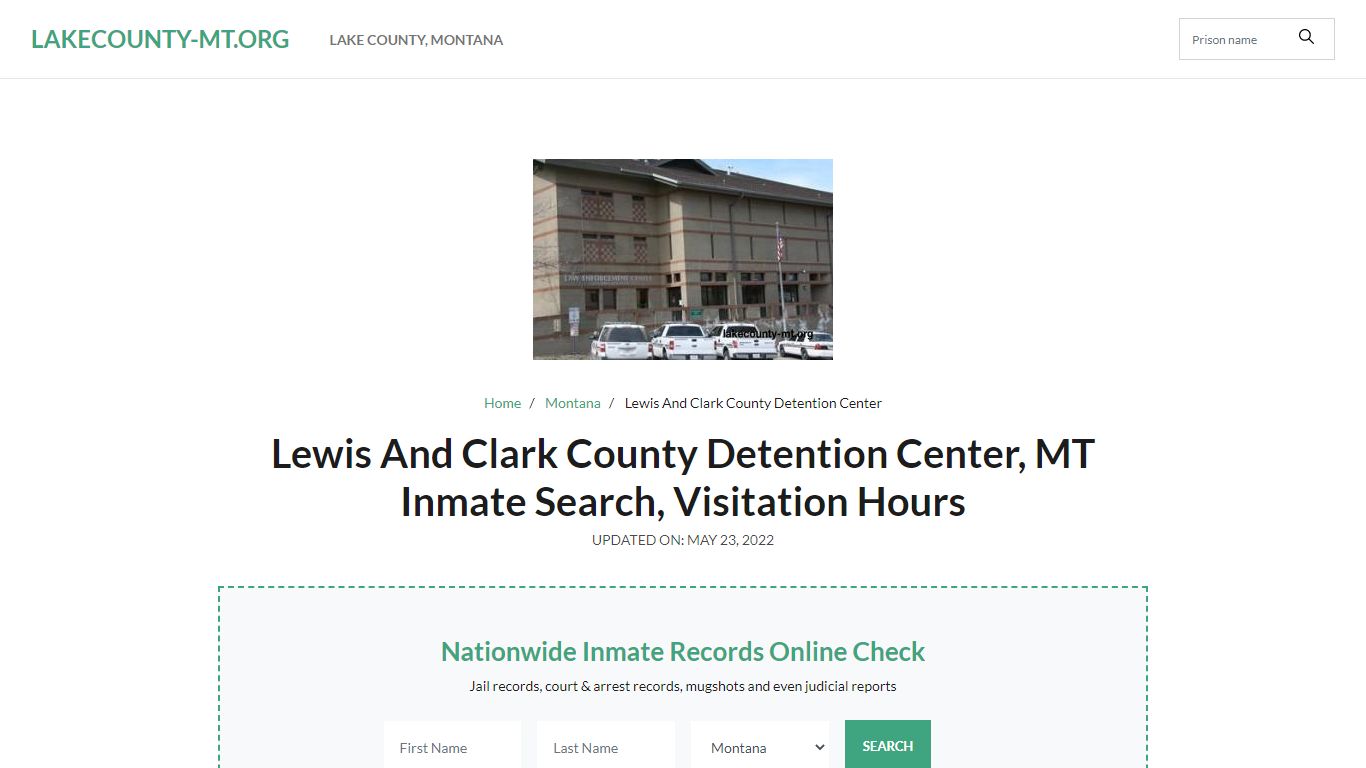 Lewis And Clark County Detention Center - lakecounty-mt.org